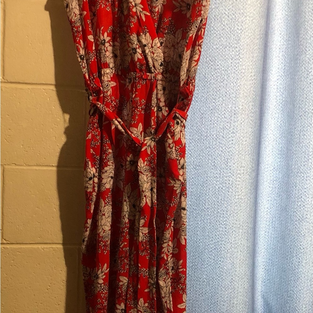 Vince Camuto Red Floral Jumpsuit